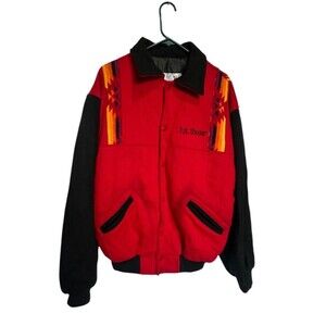 Lady Palouse Creations Native Aztec Wool Bomber Jacket 2009 Basketball Size XL